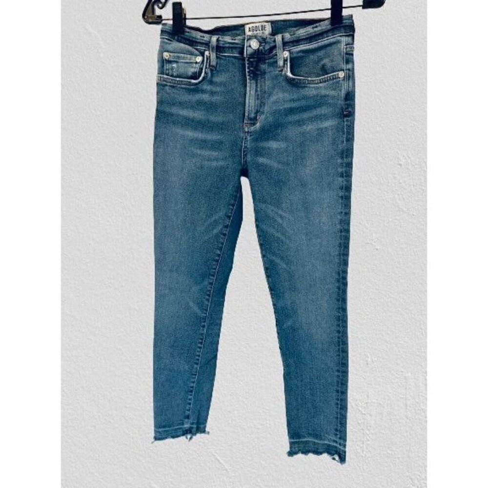 AGOLDE Denim High Rise Jeans Skinny Blue Cropped Size 27